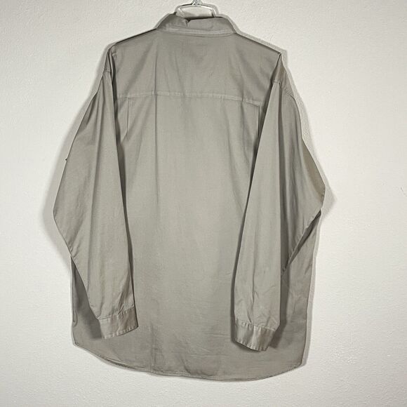 Blue‎ Generation Men's Size XL Tan Button Up Long Sleeve Front Pocket - Picture 2 of 8